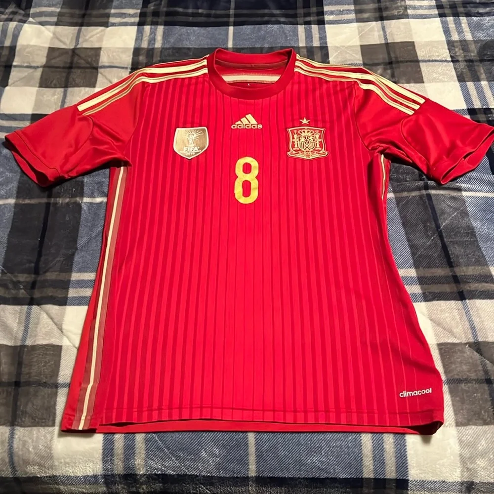 Spain 🇪🇸 #8 Xavi 2013-2015 Home National Team Jersey